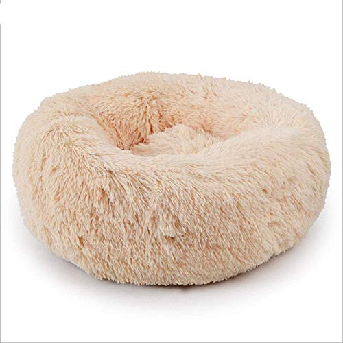 Hanhan Katzenbett, rund, flauschig, rutschfest, flauschig, weich, für kleine Hunde, Sofa, warm, maschinenwaschbar von HANHAN