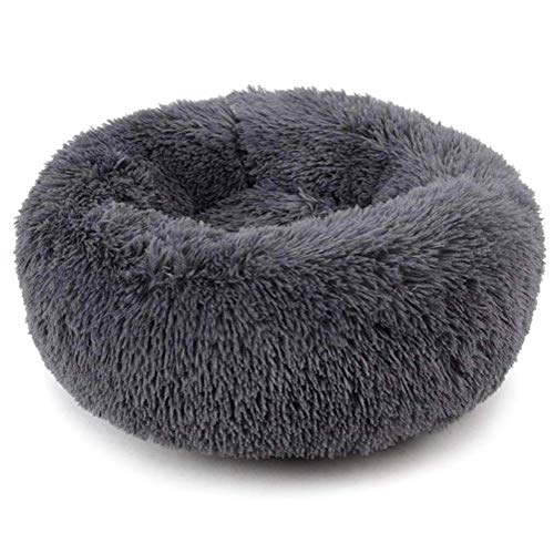 Hanhan Katzenbett, rund, flauschig, rutschfest, flauschig, weich, für kleine Hunde, Sofa, warm, maschinenwaschbar von HANHAN