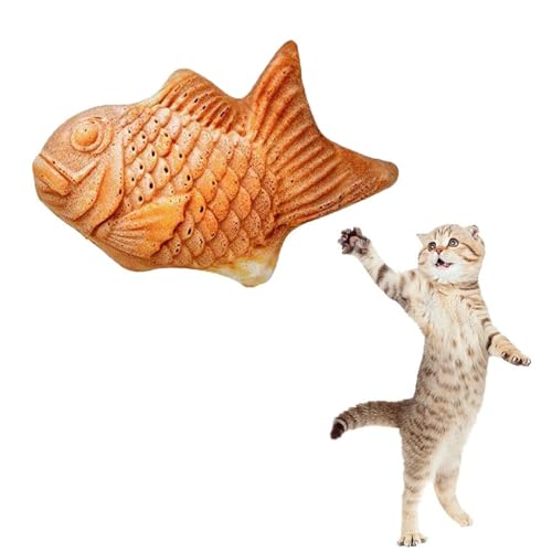 HANSOM Fish Cat Toy Catnip Toys Realistic Flopping Fish Cat Toy Plush Interactive Pets Pillow Chew Bite Kick Supplies for Cat Kitten Kitty (M(30.0 cm x 18.0 cm x 3.15)) von HANSOM