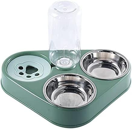 Tragbare Hundewasserflasche, 3-in-1-Edelstahl-Haustier-Hundefutternapf mit Hundewasserflasche, automatisches Katzengetränk, Katzenfutter, Haustier-Futternapf von HAODUOO