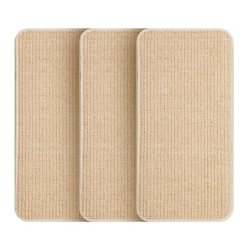 3 Stück Kratzmatte Katze,Kratzbretter Katze Sisal,50x25cm,Katzen Kratzbrett,widerstandsfähig,Geeignet für Sofamöbeltüren,um Katzenkratzern vorzubeugen und Teppiche und Wände zu schützen(Originalfarbe) von HAOYULUO