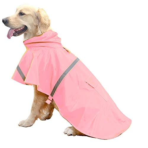 HAPEE Hunde-Regenmantel für große Hunde mit reflektierendem Kapuzenpullover, Regenponcho für Hunde von HAPEE