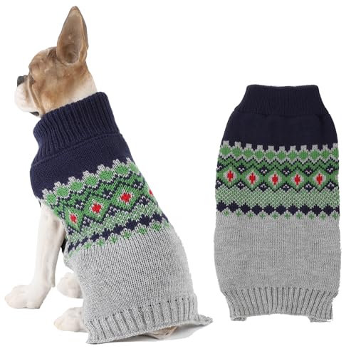 HAPEE Hunde-Weihnachtspullover, Hunde-Weihnachtspullover für Katze, Clownprinz, Welpenkleidung (XS, E03-Grey Santa) von HAPEE