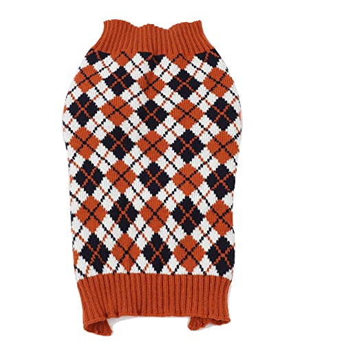 HAPEE Thanksgiving Hundepullover für große Hunde, Argyle Herbst Winter Haustierkleidung, XL (Rückenlänge 18) von HAPEE