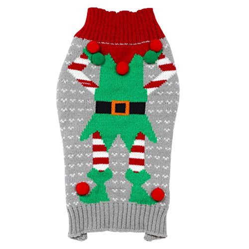 Weihnachtspullover für kleine Haustiere, Hunde, Weihnachtsmann, Strickwaren, warme Kleidung (Clown, S) von HAPEE