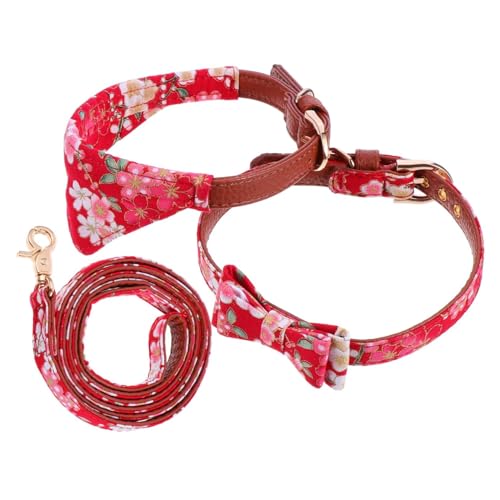 HAPINARY 1 Haustierleine dreiecksschal dreieckschal weihnsgeschenke verstellbare weihnachtsleine Katze Dreieckstuch Sicherheitsseil und Halsband für Haustiere Haustierhalsband mit Seil rot von HAPINARY