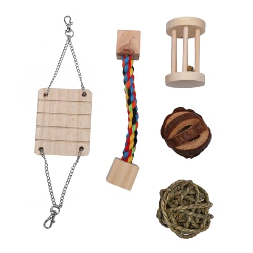 HAPINARY 1 Satz 5 STK Heimspielzeug für Hamster nager Hamster Set Holzspielzeug für Hamster für Hamsterzähne Haustier Hamsterkäfig Hamster holzspielzeug Bambus von HAPINARY