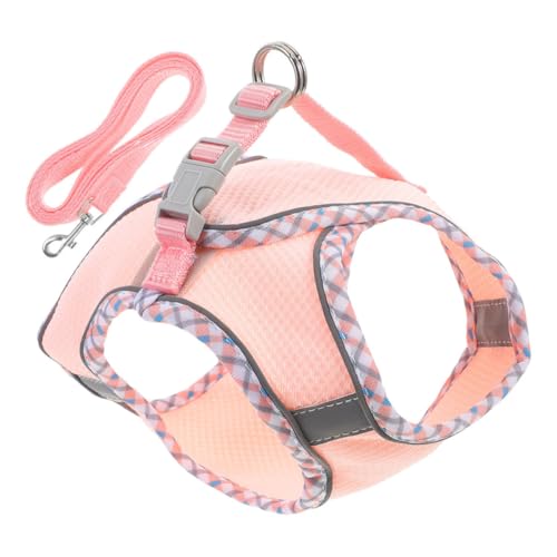 HAPINARY 1 Satz Hundegeschirr-Set hundebedarf hundezubehör Bequemes Hundegeschirr Mesh-Hundegeschirr Haustier Hund Zubehör tragbares Hundegeschirr Outdoor Hundegeschirr Polyester Rosa von HAPINARY