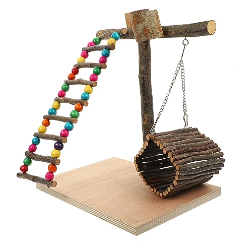 HAPINARY Papagei Stehen Rack Holz Barsch Plattform Interaktiver Vogel Spielplatz für Ziervögel von HAPINARY