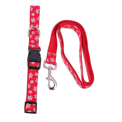 HAPINARY 1 Satz Schneeflocke Leine Gürtelleine Zum Gassigehen Mit Dem Hund Kettenseil Für Haustiere Verstellbare Haustierleine Outdoor-hundekette Band Rot Weihnachten von HAPINARY