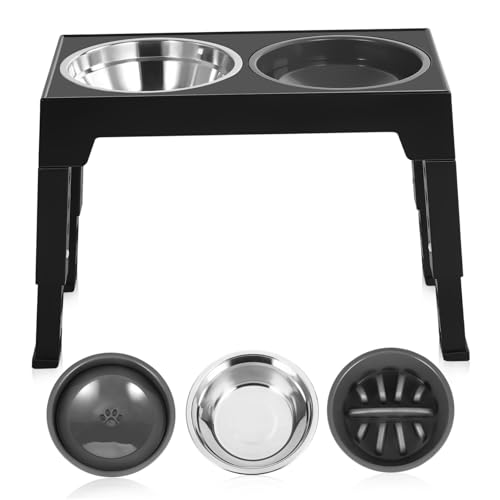 HAPINARY 1 Satz Teller mit Katzenfutter Hoher Hundenapf hundefutter welpe Wasserschale wassernapf Hundenapf für den Haushalt Rostfreier Zubringer Slow-Food-Bowl von HAPINARY