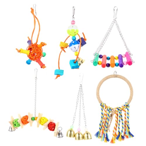 HAPINARY 1 Set Papageien Kauspielzeug Heimtierbedarf Papageien Baumwollseil Ring Haustier Vogel Kauspielzeug Papageien Spielzeug Papageien Schaukel Spielzeug Vogel Sitzstange von HAPINARY