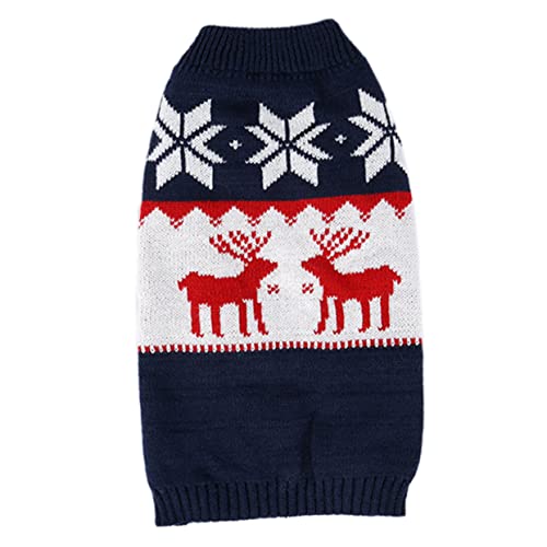 HAPINARY 1 Stück Weihnachts-Hirsch-haustierkleidung Hundemäntel Für Große Hunde Hundekleidung Haustierpullover Katzenmantel Wärme Gestrickt Festlich Leicht Zu Tragen von HAPINARY