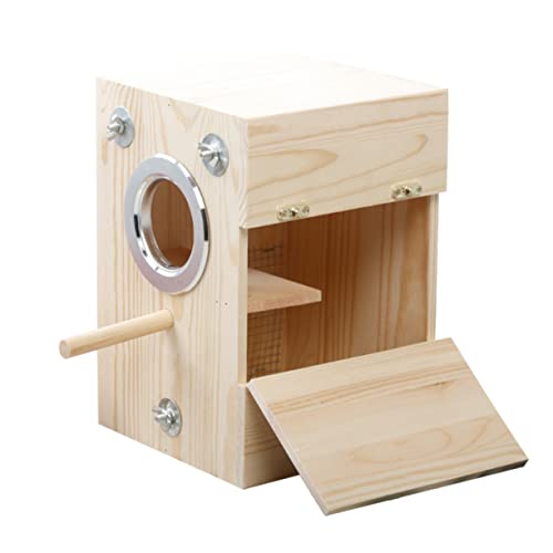 HAPINARY 1 Stück Vogelzuchtbox Vogelhaus Holz Vogelhalter Vögel Holznest Vogelbrutkasten Vogelbrüterei Vogelnest Zuchtkoffer Vogelzubehör Holz Vogelnest Holz Vogelkoffer von HAPINARY