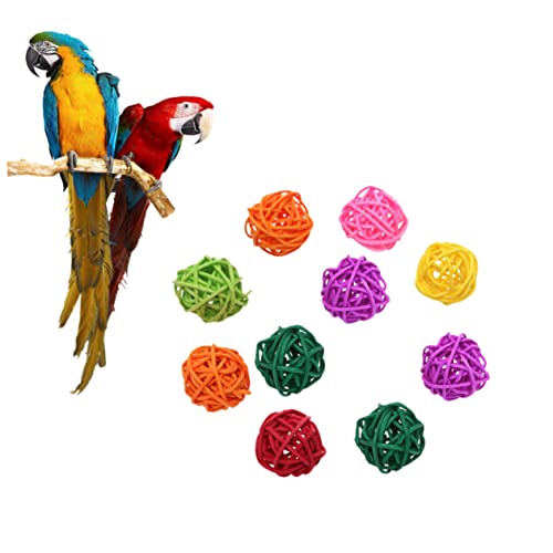 HAPINARY 10St Papageienspielzeug Weidenkugeln für Hamster Vogel-Puzzle Nymphensittich kleintierspielzeug Toys for small Animals Papagei Rattankugeln kleine Vogelspielzeuge Hölzern von HAPINARY