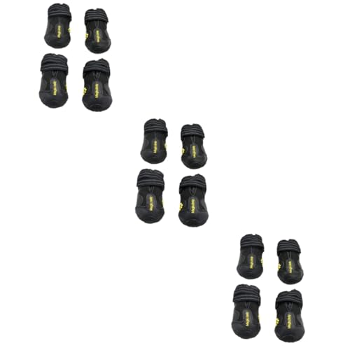 HAPINARY 12 STK Stiefel für Haustierhunde Haustierschuhe für den Sommer Hundeschuhe Winterschuhe für Hunde Dog Shoes Hunde Schuhe Schneestiefel für Haustiere Hund warme Stiefel Black von HAPINARY