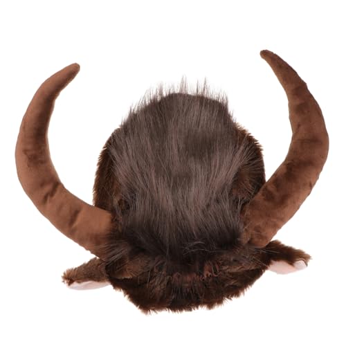 HAPINARY 1Stk Haustier-Horn-Kopfbedeckung Tierhaarentferner Hund Halloween-Outfit Welpe Dackel tierkostüme Lustige Haustierhüte Katze Cosplay Hut Kopfbedeckung für Haustiere Polyester Brown von HAPINARY