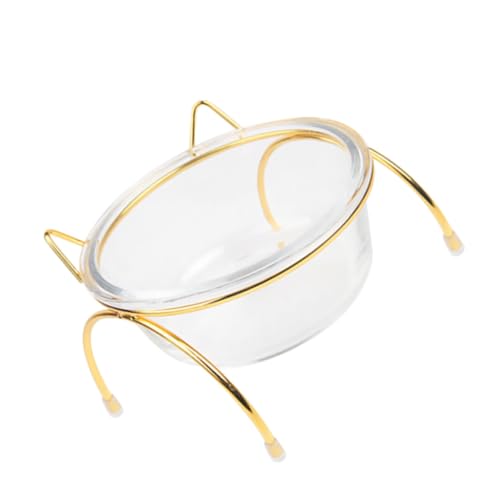 HAPINARY 1Stk Katzennapf aus Glas Haustiernapf Kippen Futternapf für Katzen Katzennapf mit Ständer Schüssel pet Water Bowl pet Food Container PET-Glasschale erhöhter Haustiernapf Eisen von HAPINARY