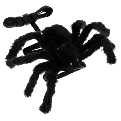 HAPINARY Halloween Spinne Haustier Geschirr Leine verstellbar Brustgurt Zugseil schwarz für Hund Katze Trainingsleine von HAPINARY