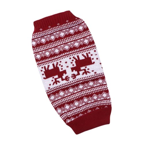 HAPINARY 1Stk Weihnachtskleidung für Hunde Weihnachtskatzenpullover Kleiner Hundepullover Weihnachtspullover Warmer Pullover mit Rollkragen für Haustiere Welpenkleidung rot von HAPINARY