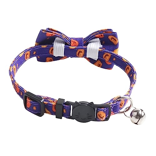 HAPINARY Halloween Katzenhalsband mit Kürbis-Geister- Schleife und Glocke Schnellverschluss geeignet für Katzen Hunde und Haustiere von HAPINARY