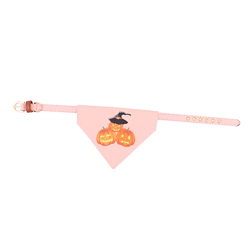 HAPINARY 1stk Halloween Haustier Halsband Dreieck Lätzchen Schal Welpenhalsbänder Haustier Schal Taschentücher Welpe Halloween Bandana Halstuch Für Welpen Haustier Verkleiden Hund Rosa Pu von HAPINARY