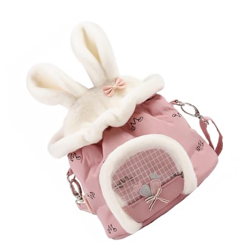 HAPINARY 1stk Hamstertasche Ratte Kleintiertransporter Reise-igelkäfig Hamster-reiserucksack Reisetasche Für Kleintiere Eichhörnchenträger Schlafsack Beim Rucksackwandern Plüsch Rosa von HAPINARY