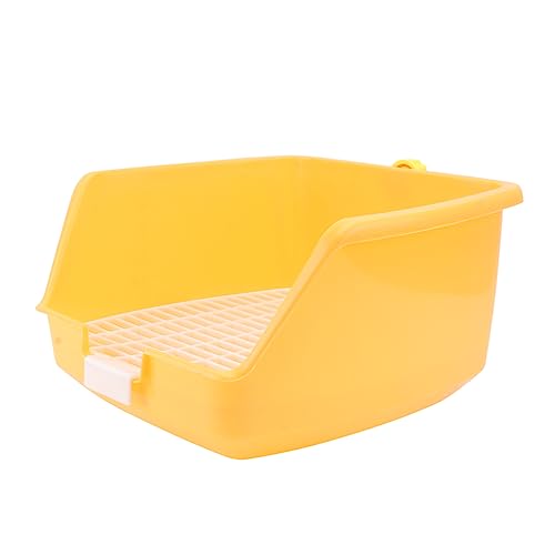 HAPINARY 1stk Kaninchentoilette Badezimmer Kaninchen-töpfchen-trainingstoilette Katzentoilette Haustierpfanne Kaninchenkäfig Töpfchen Künstlich Meerschweinchen Wurf Heu Hunde Yellow Plastik von HAPINARY