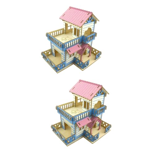 HAPINARY 2 STK Hamster Doppel Villa Igelhaus Haustier Hamsterhaus Hamsterspielplatz hamsterkäfig zubehör Hamster zubehör für den käfig Haustier-Hamster-Villa Villa für Hamster hölzern von HAPINARY