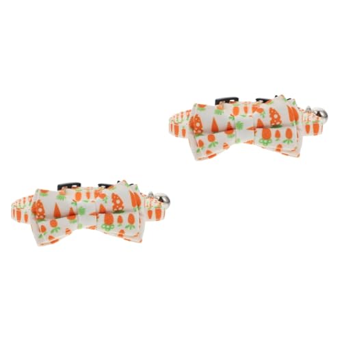 HAPINARY 2 STK Kätzchen-Kragenschleife Kaninchen- Katzenbogen Welpenhalsbänder für kleine Welpen unikal Bowtie Katze Halskette Katze Fliege Kragen Stoff Weiß von HAPINARY