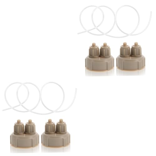 HAPINARY 2 Sätze Quick-Twist-Kappe wattestäbchen abstrichtupfer CO Flaschenkappen co2 zubehör tragbarer Diffusor Luftverteiler praktischer CO2-Diffusor CO2-Reaktor für Aquarien Beige von HAPINARY