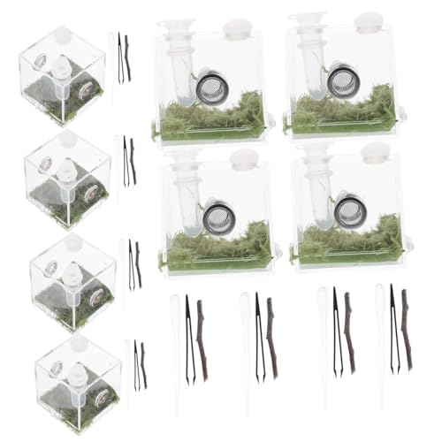 HAPINARY 2 Sätze Springspinnen-Zuchtbox Transparentes Haustiergehege Spider-Terrarium-Kit züchten Schmetterlingsnetzkäfig Spinnen Box spinnenbox Zuchtbehälter Gehäuse Tank Acryl von HAPINARY