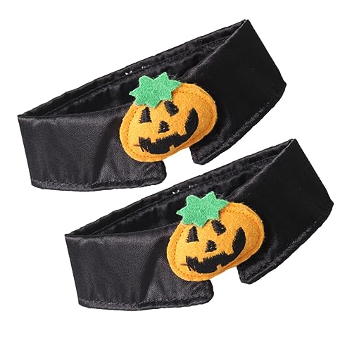 HAPINARY 2 STK Haustier Fliege Halloween- Halloween-Kätzchen-Kragen gruseliges Katzenhalsband Halloween Costume Halloween Kleidung Kürbiskragen Fliege für Haustiere Polyester von HAPINARY