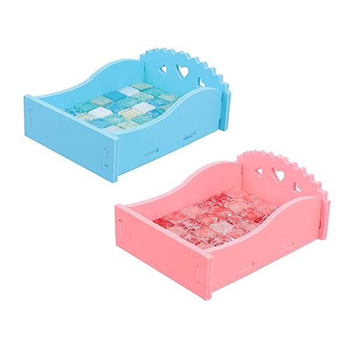 HAPINARY 2 Stück Hamster-Kühlfliesen für den Sommer Haustier-Schlafmatte modisches PVC-Bett Kaltkissen zur Entspannung des Hamsters zufällige Farbe von HAPINARY