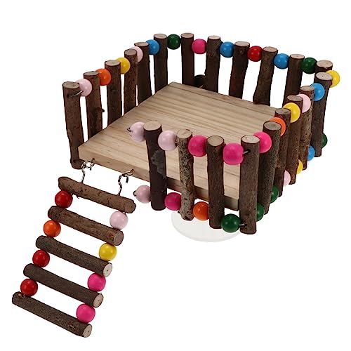 HAPINARY 2 Stück Hamster Ständer Aus Holz Hamster Plattform Käfig Spielzeug Für Meerschweinchen Hamsterkäfig Spielzeug Hamster Spielzeug Kleintier Leiter Spielzeug Meerschweinchen von HAPINARY