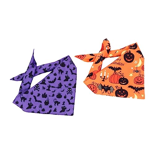 HAPINARY 2 Stück Haustier Hunde Dreiecksbinder Bandanas Für Kleine Hunde Halloween Welpen Halstuch Hundespeicheltuch Kürbis Hundeschal Halloween Haustier Krawatte Dekoratives Halstuch von HAPINARY