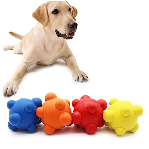 HAPINARY 2 Stück Hundeball Kauspielzeug Aus Gummi Unregelmäßig Springender Bissfester Hundeball Interaktives Spielzeug Für Haustiere Zufällige Farben von HAPINARY