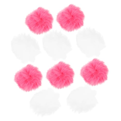 HAPINARY 20 Stück Künstliche Plüschbälle Pompons Rosa Flauschig Zum Basteln Fell Fidget Kunstfell Ball Schlüsselanhänger Pompon Teppich Mini DIY Charms Henne Quaste von HAPINARY