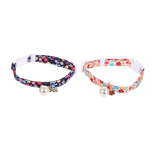 HAPINARY 2St Blumenhalsband für Haustiere Verstellbares Haustierhalsband Halsschmuck für hundekragen Hunde dekorativ für Katze Dicker Kätzchenkragen Polyester von HAPINARY