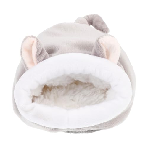 HAPINARY 2St Haustier warmes Bett Frettchen Bett Hamster warm Meerschweinchen verstecken Ratte haustierbett pet Bed Spielzeug Plüschtier kleines Tierbett Schlafbett für Hamster Light Grey von HAPINARY