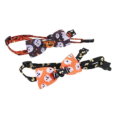 HAPINARY 2St Haustierhalsband Welpen Halsband für Welpen Halloween-Katzenhalsbänder Halloweenkostüm Kitten Halsband katzenbedarf Halsring für Haustiere Welpenhalsband Polyester von HAPINARY