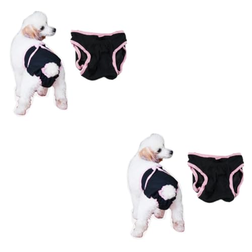 HAPINARY 2St Hygienehosen für Hunde Hundewindel für Inkontinenz Hundewindel mit Klettflügeln weibliche hundehose Hunde-Hosenträger Black von HAPINARY