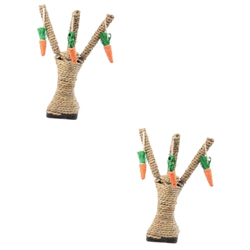 HAPINARY 2St Katzenpfosten mit Karotten Kratzbaum für Kratzbäume Kratzbaummöbel kratzbäume für Katzen kratzbaum für Katzen Kaninchenkäfig-Clips katzenbäume katzenbaum cat Toy Katze hochbett von HAPINARY