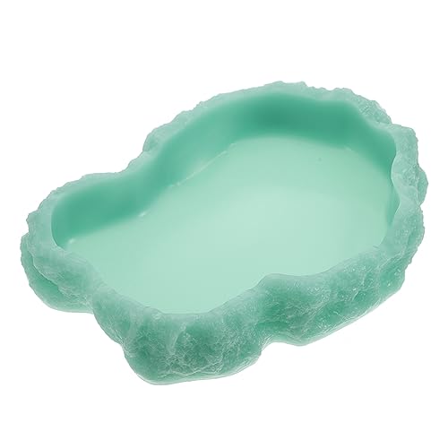 HAPINARY 2St Leuchtende Wasserschale Lebensmitteldekor leuchtende Reptilien-Wasserschale Eidechsenbecken tierfutter wassercontainer zartes Reptiliengericht Reptilienschale Harz Light Green von HAPINARY