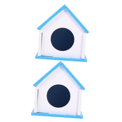 HAPINARY 2St Nasenhaartrimmer Hamster-Esszimmer Hamster Unterschlupf Spielhaus Betthamster Hamster käfig Hamster cage Spielzeug Haustier Unterschlupf für Hamster Hamsterhütte hölzern Blue von HAPINARY