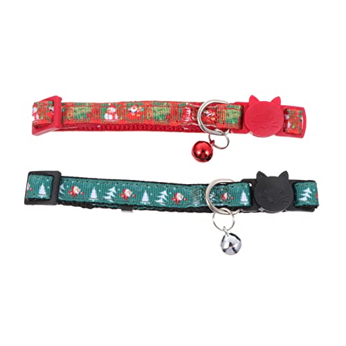 HAPINARY 2 Stücke Haustier Weihnachtshalsband Katzenhalsband Glockenhalsband Schnellverschluss Abtrünnigen Design für Festliche Haustierkleidung von HAPINARY