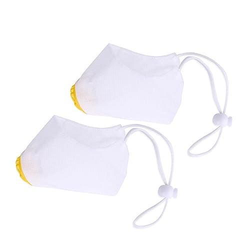 HAPINARY 2pcs Hund Weiches Gesicht Baumwolle Mund Haustier Maske Atmungsaktive Weiche Masken Mit Filterabdeckung Für Hunde Haustiere (weiß Größe M) von HAPINARY