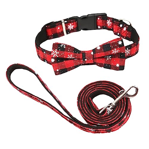 HAPINARY 2er-Pack Weihnachtshalsband-Set für Hunde und Katzen Fliegen Halsketten Schneeflocken-Design handgefertigte Haustier-Fliegen für den Innen- und Außenbereich von HAPINARY