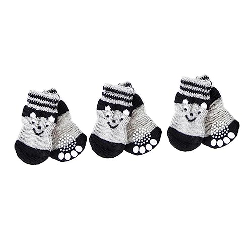 HAPINARY 3 Paare Hundeschuh Socken Hund Winter Schneeschuhe Hundestiefel Für Kaltes Wetter Krallenabdeckungen Für Katzen Pfotenschützer Für Hunde Haustier Halloween Winterschuhe Baumwolle von HAPINARY