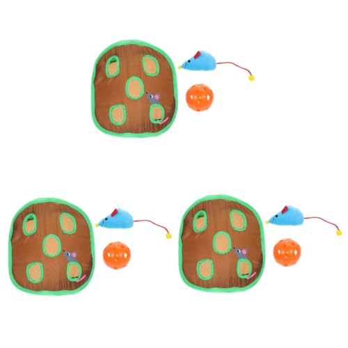 HAPINARY 3 Sätze Katzen Spielzeug Kätzchenspielzeug Für Wohnungskatzen Neun-Loch-tunnelspielzeug Interaktives Katzenspielzeug Kätzchen-tunnelspielzeug Katzenversteckspielzeug Brown Stoff von HAPINARY